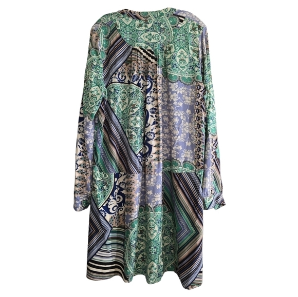 Anthropologie Tiny Caviana Shirt Dress Green Medium Drop Waist Loose Fit - Picture 8 of 9